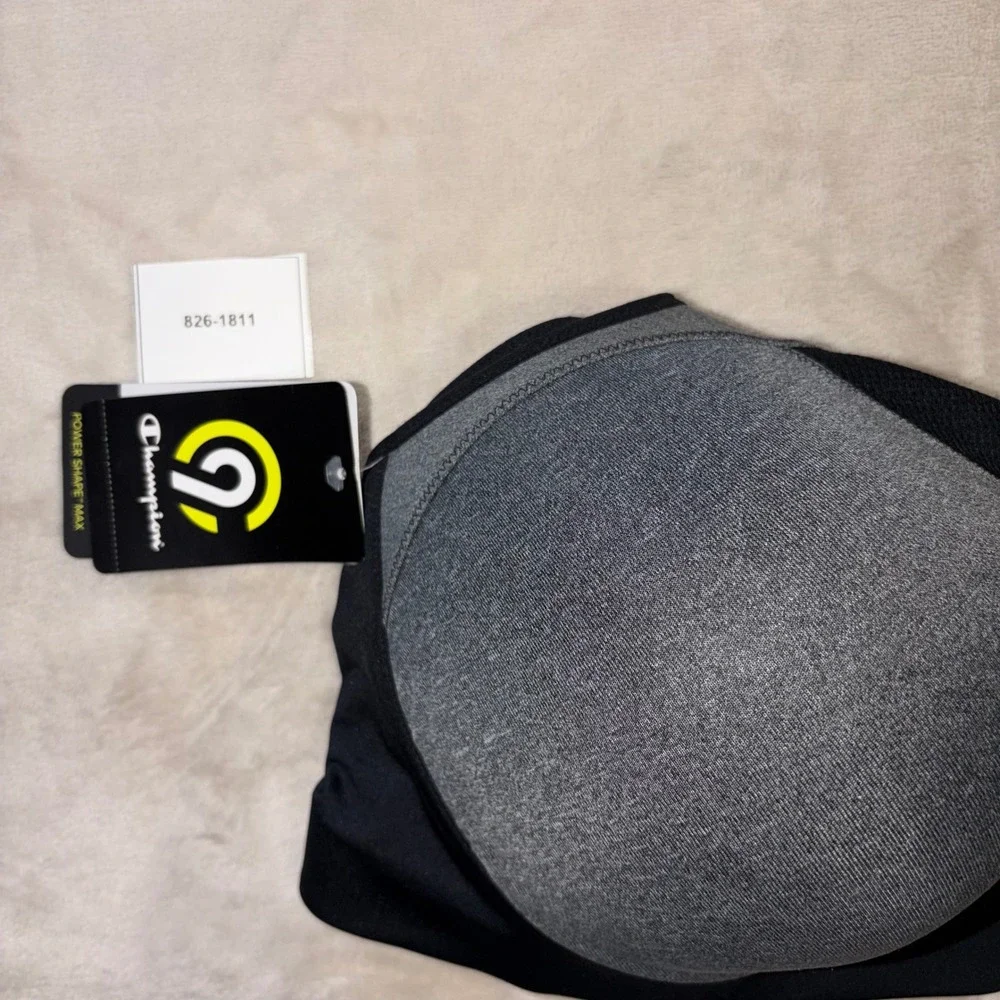 Champion C9 Power Shape Max High Impact Sports Bra Grey Black 42DDD N9630